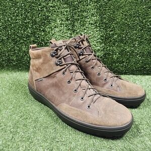 ECCO Soft 7 Tred Gore-Tex Brown Leather Outdoor Ankle Boots Mens 14 Extra Width